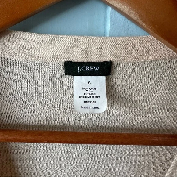 J.Crew PINK Flower Floral Rose Petal Cardigan SZ Small Michelle Obama 100% Silk - Picture 5 of 8